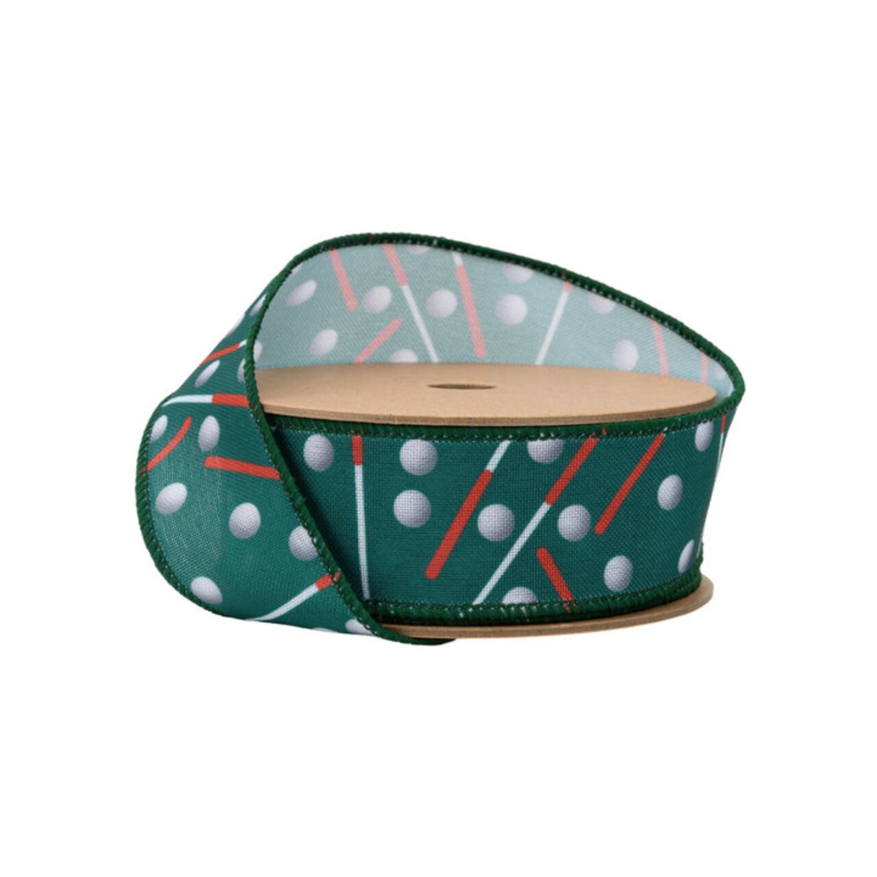 LaRibbons 1 1/2" Wired Ribbon | Golf Balls and Clubs | 10 Yard Roll
